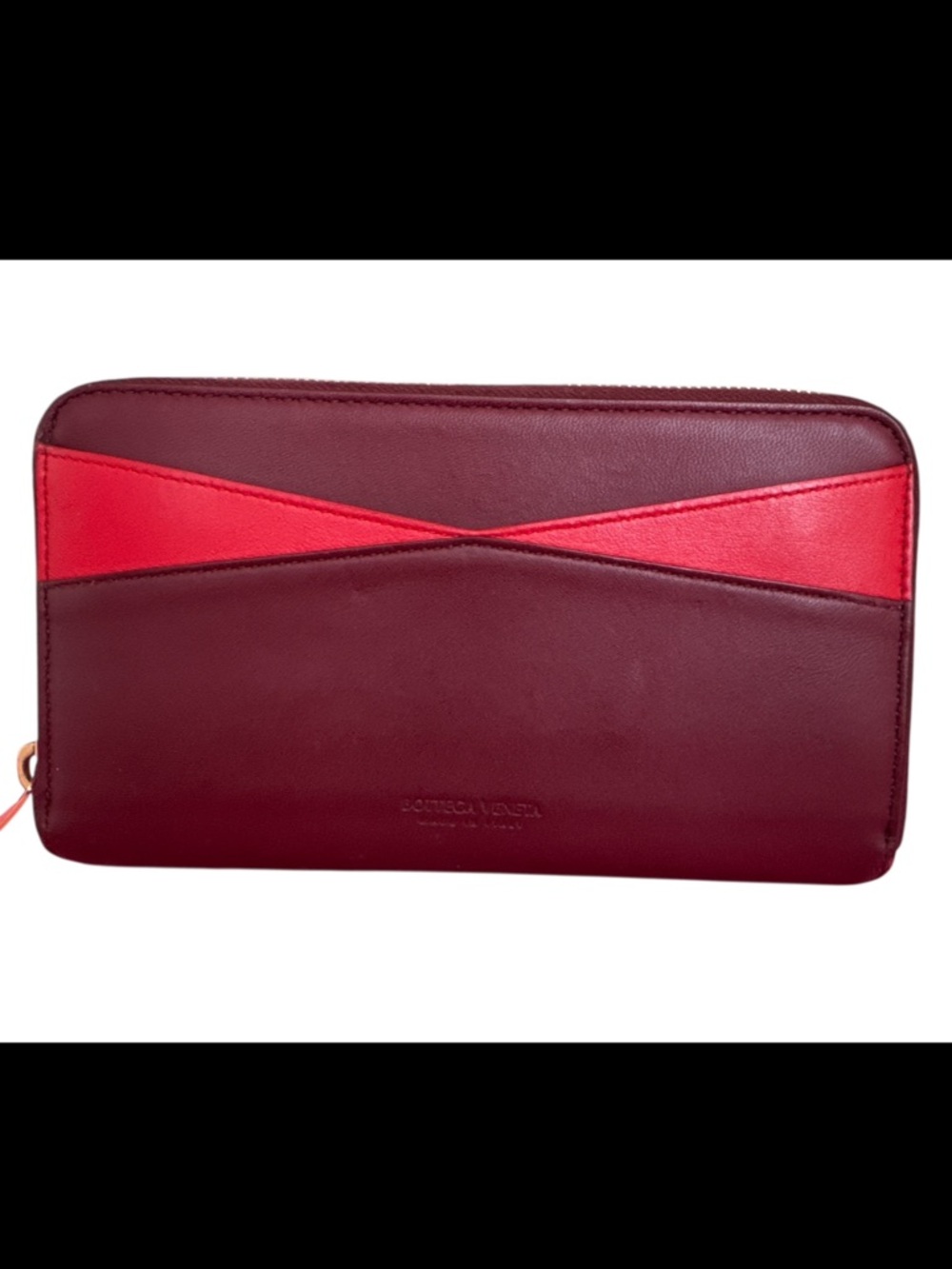 Bottega Veneta Burgundy and Red Leather Wallet
